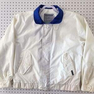 Vintage Members Only Jacket Mens XL White Blue Racer Bomber 80s Coastal...